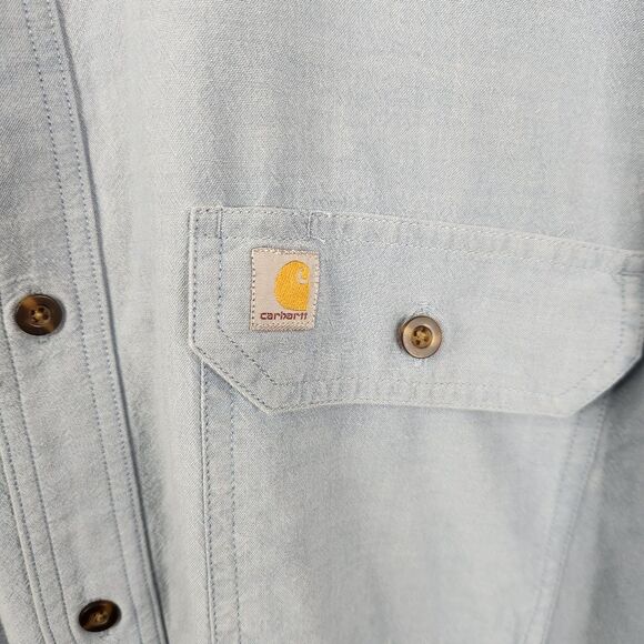 Carhartt Original Fit Short Sleeve 2 Pocket Cotton Button Down Shirt 2XL - Picture 5 of 6